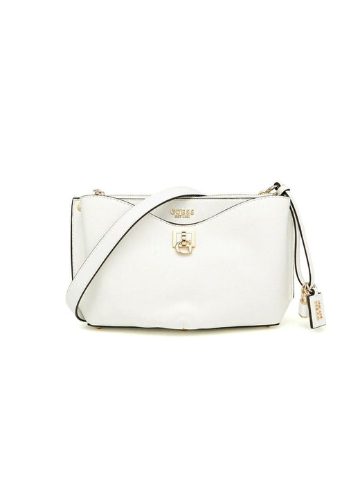 Guess Quilted Polyurethane Shoulder Bag — White