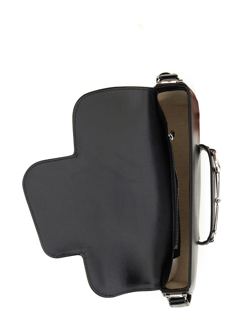 Gucci Horsebit 1955 Shoulder Bag — Black Calfskin