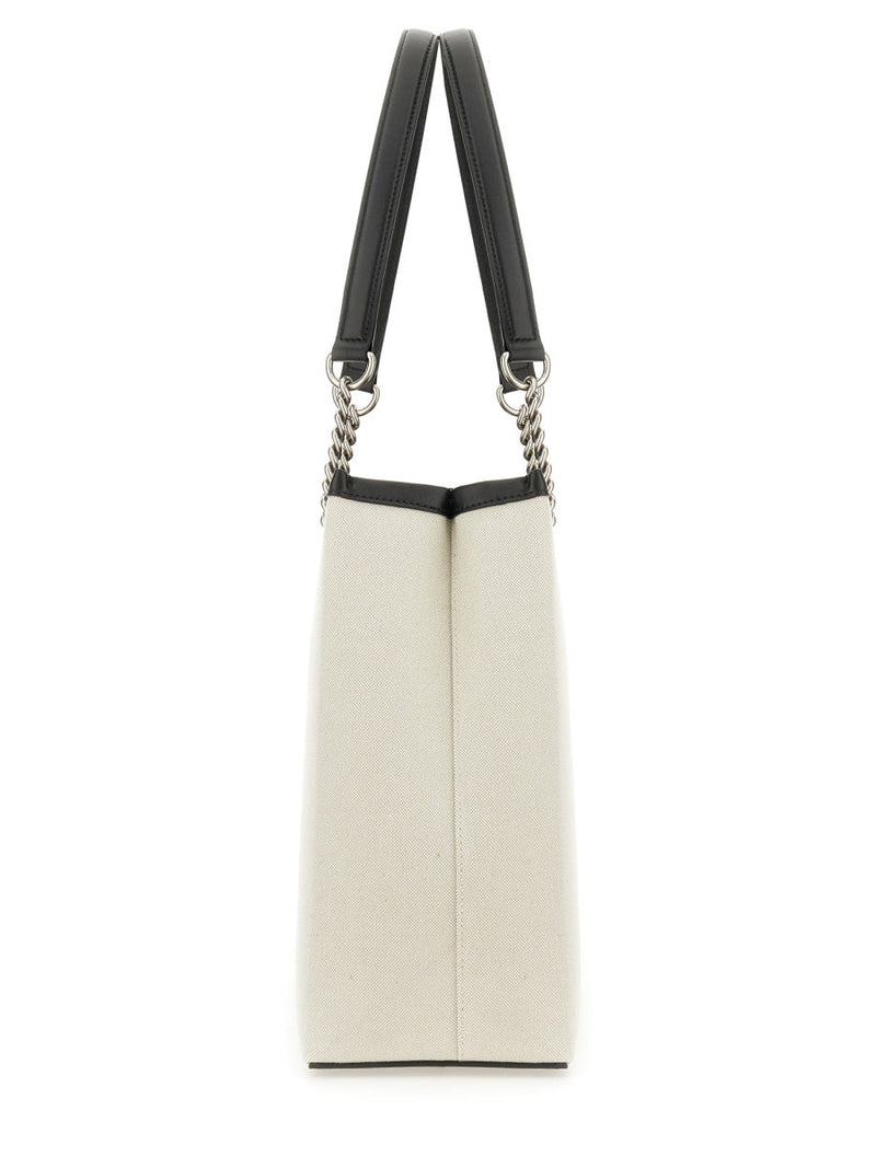 Balenciaga Cotton And Leather Shoulder Bag — Beige