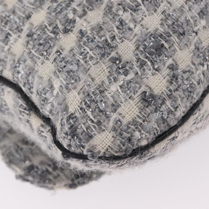 Chanel Camellia Messenger Tweed Gray Cotton