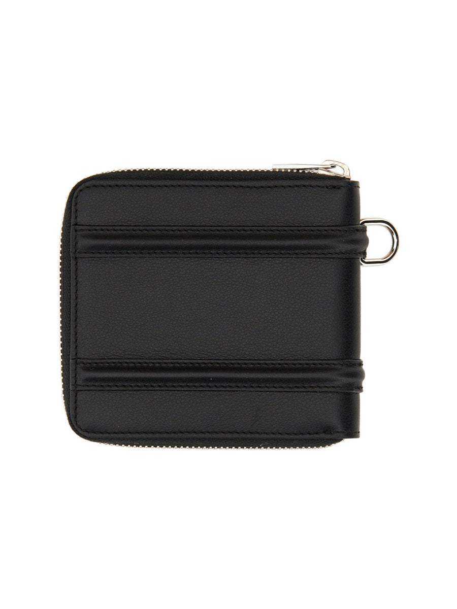 Alexander Mcqueen Harness Wallet — Black Calf Skin