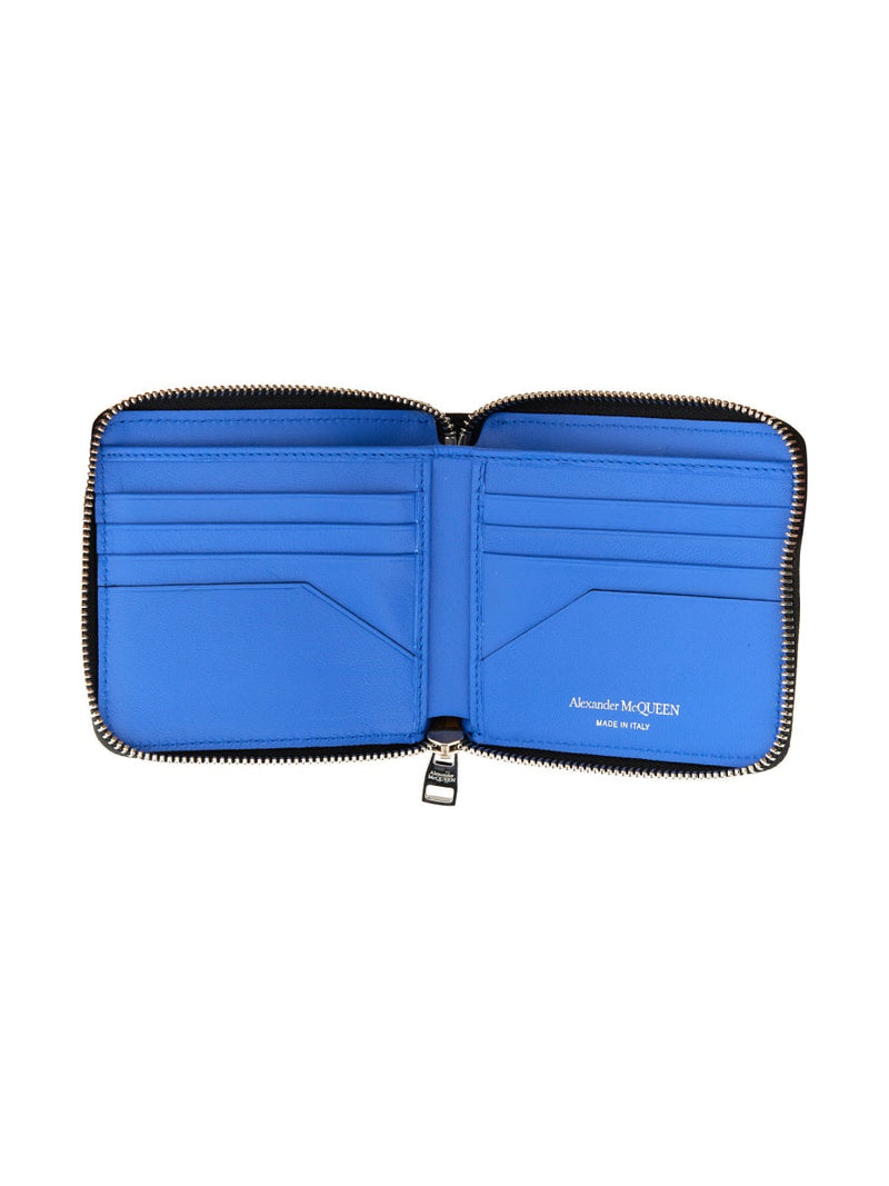 Alexander Mcqueen Harness Wallet — Black Calf Skin