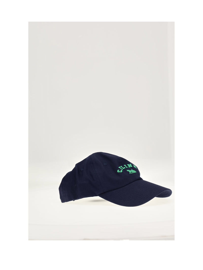 Celine Aa0n64y68 Cotton Baseball Cap — Navy Caps