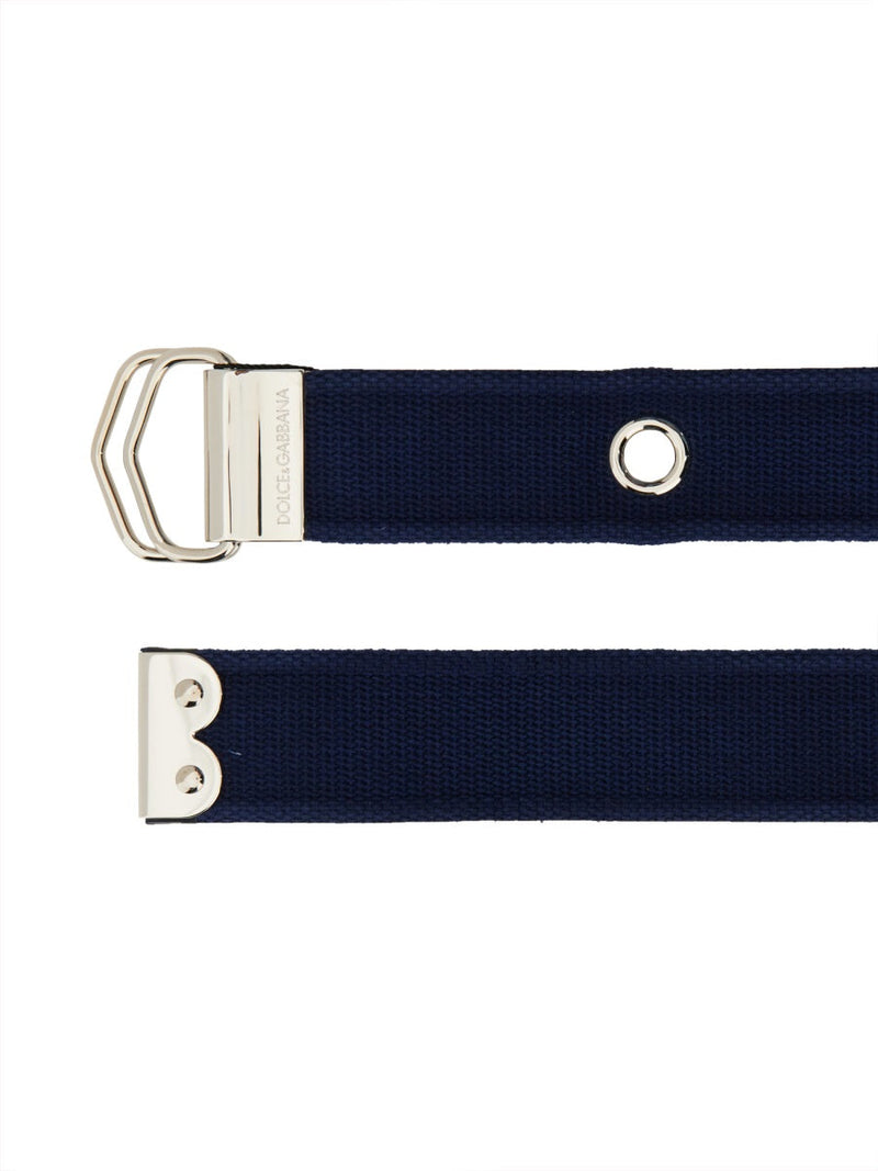 Dolce & Gabbana Logo-Detail Belt — Blue Polyester