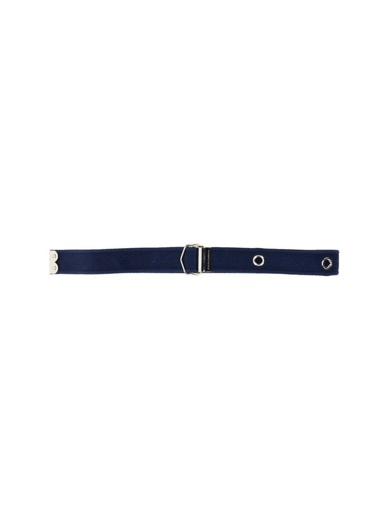 Dolce & Gabbana Logo-Detail Belt — Blue Polyester