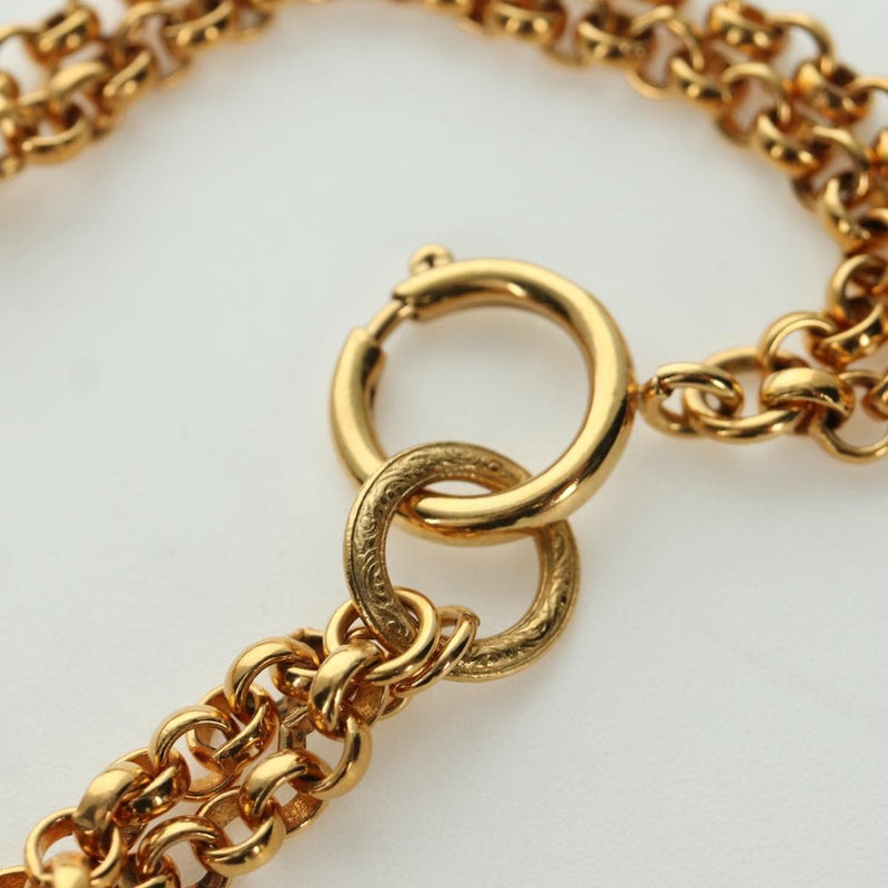 Chanel Vintage Cc Heart Pendant Long Metal Gold Bijoux