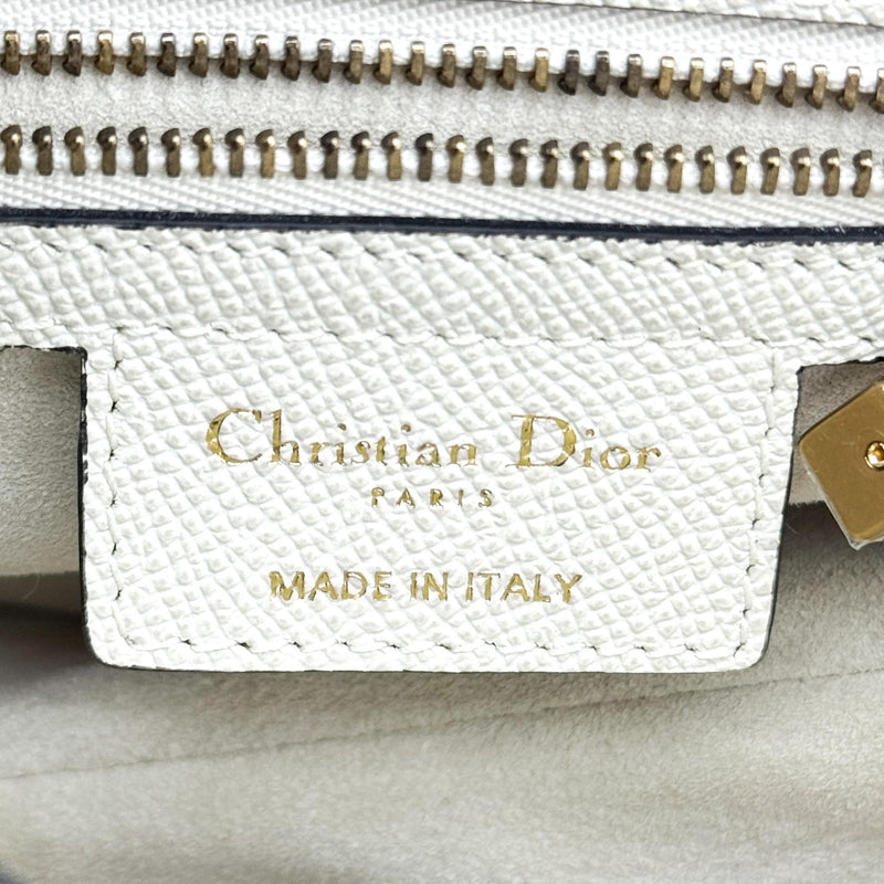 Christian Dior Saddle Leather White Bag
