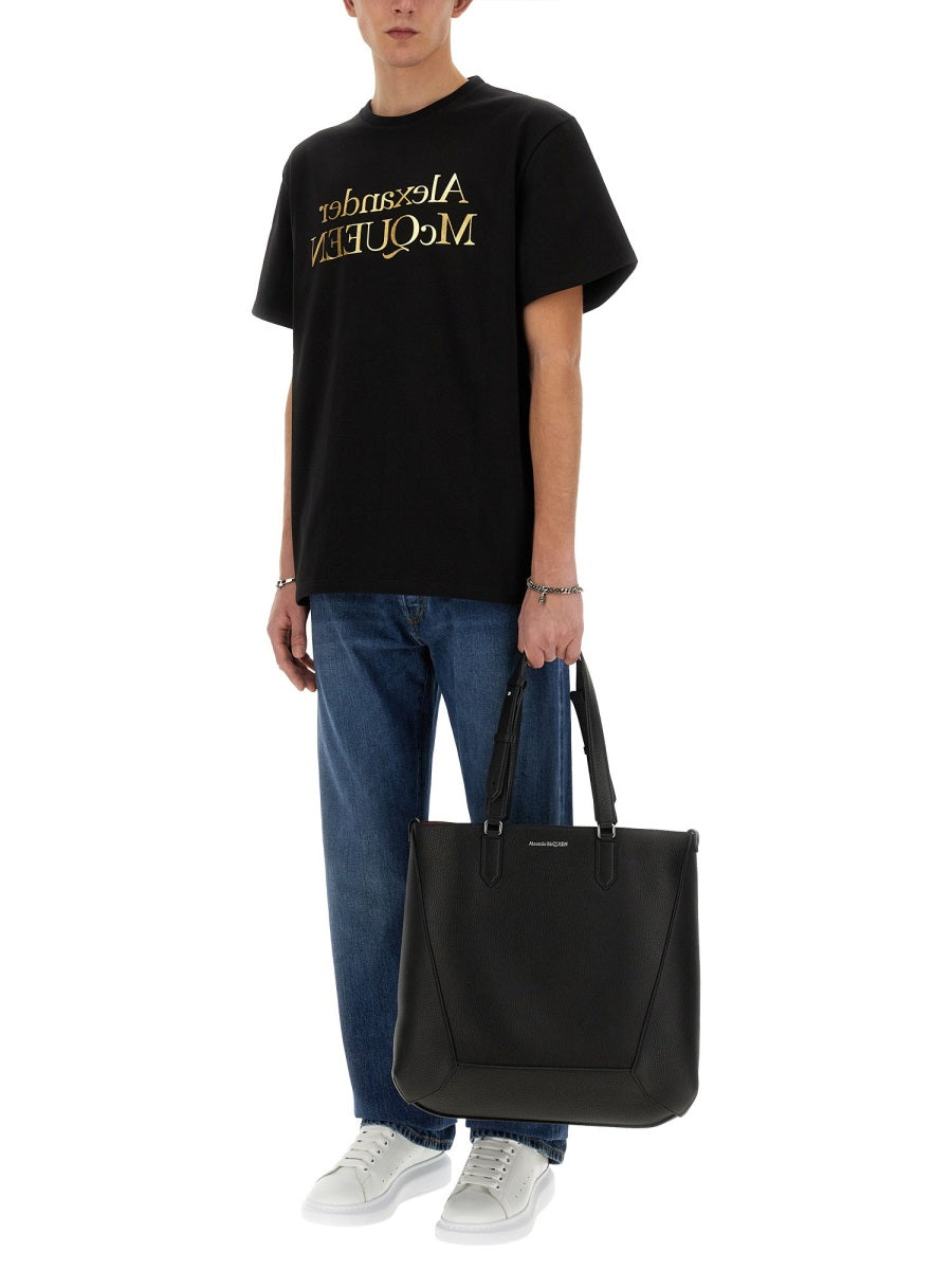 Alexander Mcqueen The Edge Tote Bag — Black Leather