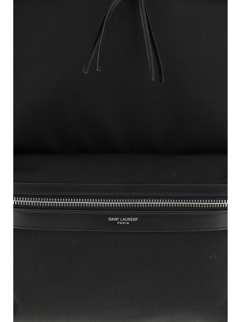 Saint Laurent City Backpack — Black Nylon
