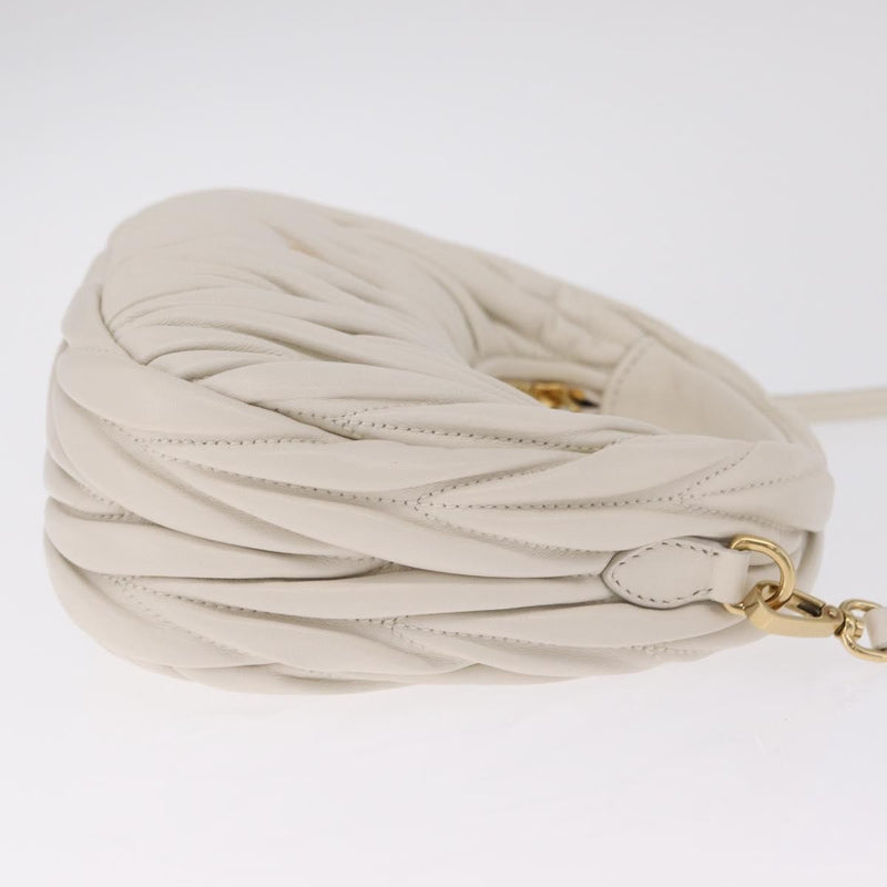 Miu Miu Wander Hobo Matelasse Leather White