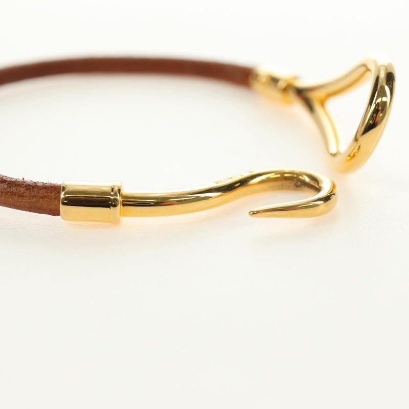 Hermes Jumbo Hook Braided Leather And Metal Brown Bijoux