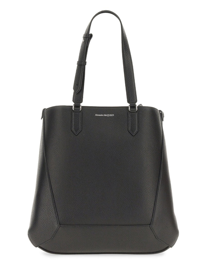 Alexander Mcqueen The Edge Tote Bag — Black Leather