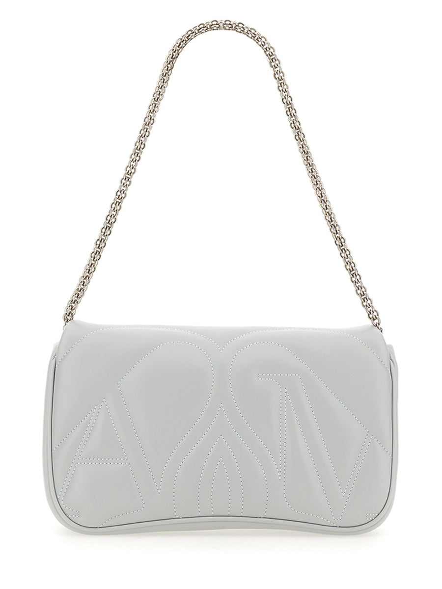 Alexander Mcqueen Seal Shoulder Bag — Gray Leather