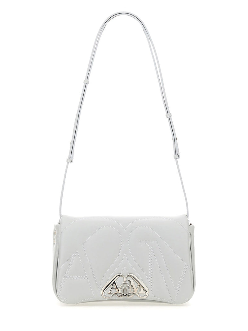 Alexander Mcqueen Seal Shoulder Bag — Gray Leather