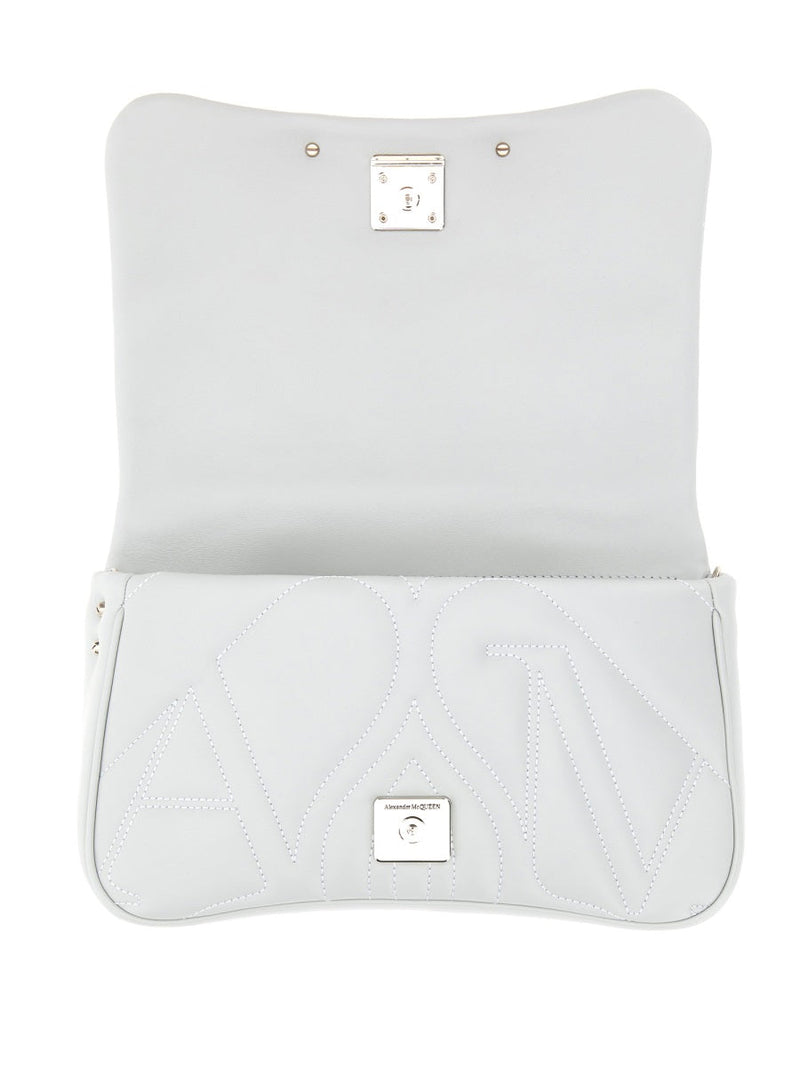 Alexander Mcqueen Seal Shoulder Bag — Gray Leather