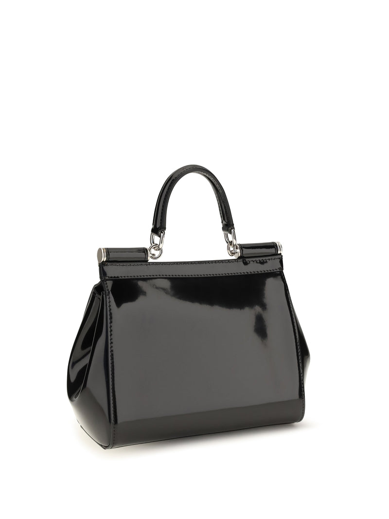 Dolce & Gabbana Sicily Shoulder Bag — Black Calf Leather Bos Taurus
