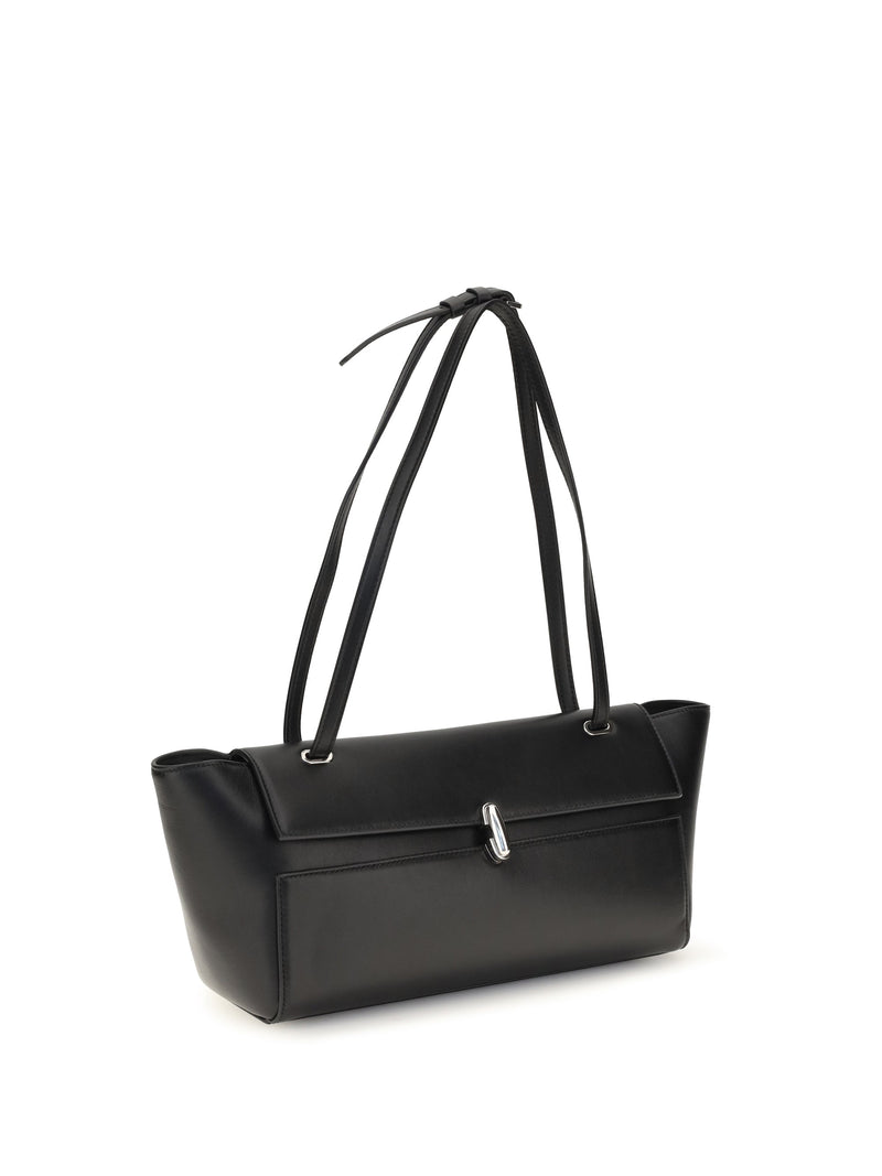 Savette Shoulder Bag — Black Calf Leather