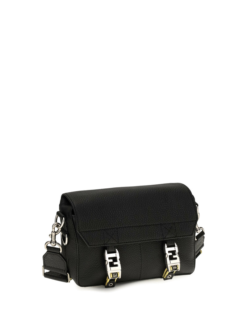 Fendi Flow Romano Crossbody Bag — Black Calf Leather Bos Taurus