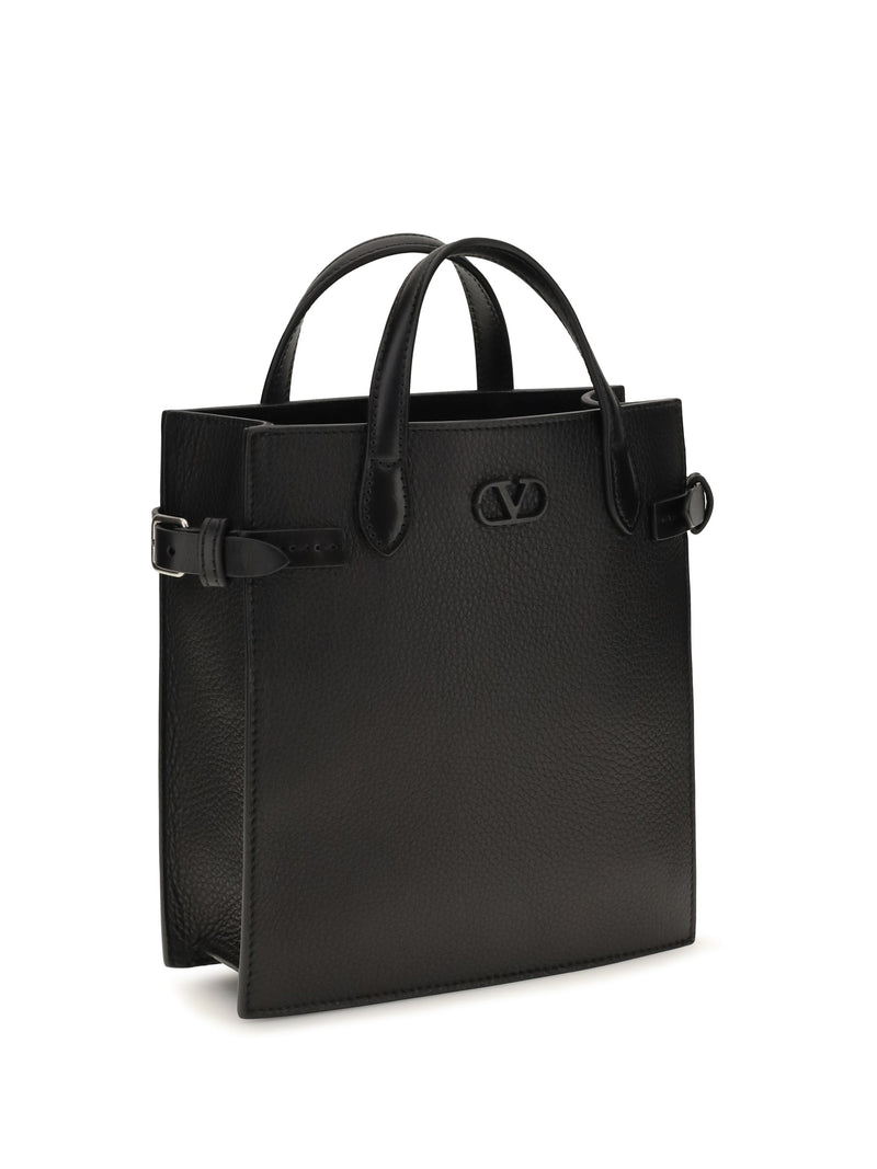 Valentino Garavani Antibes Shoulder Bag — Black Calf Leather Bos Taurus