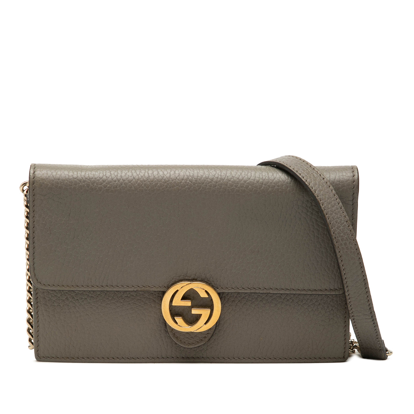 Dollar Calfskin Interlocking G Wallet on Chain - Image 1