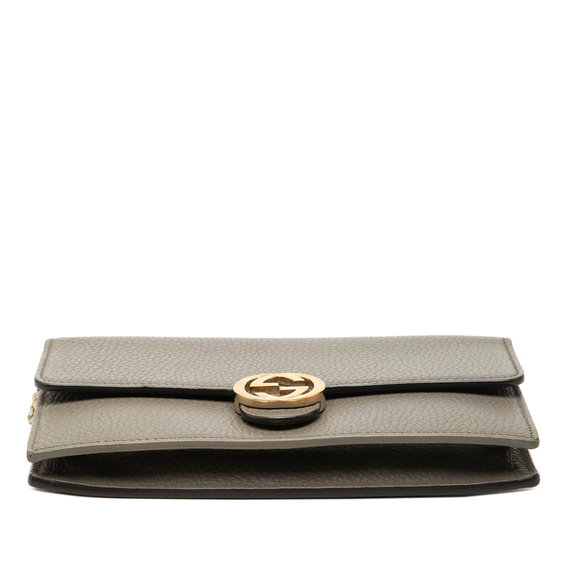 Dollar Calfskin Interlocking G Wallet on Chain - Image 3