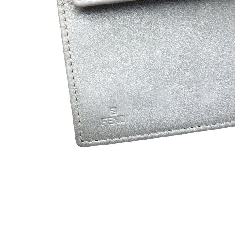 Metallic Embossed Nappa Logo Chain Clutch - Image 6