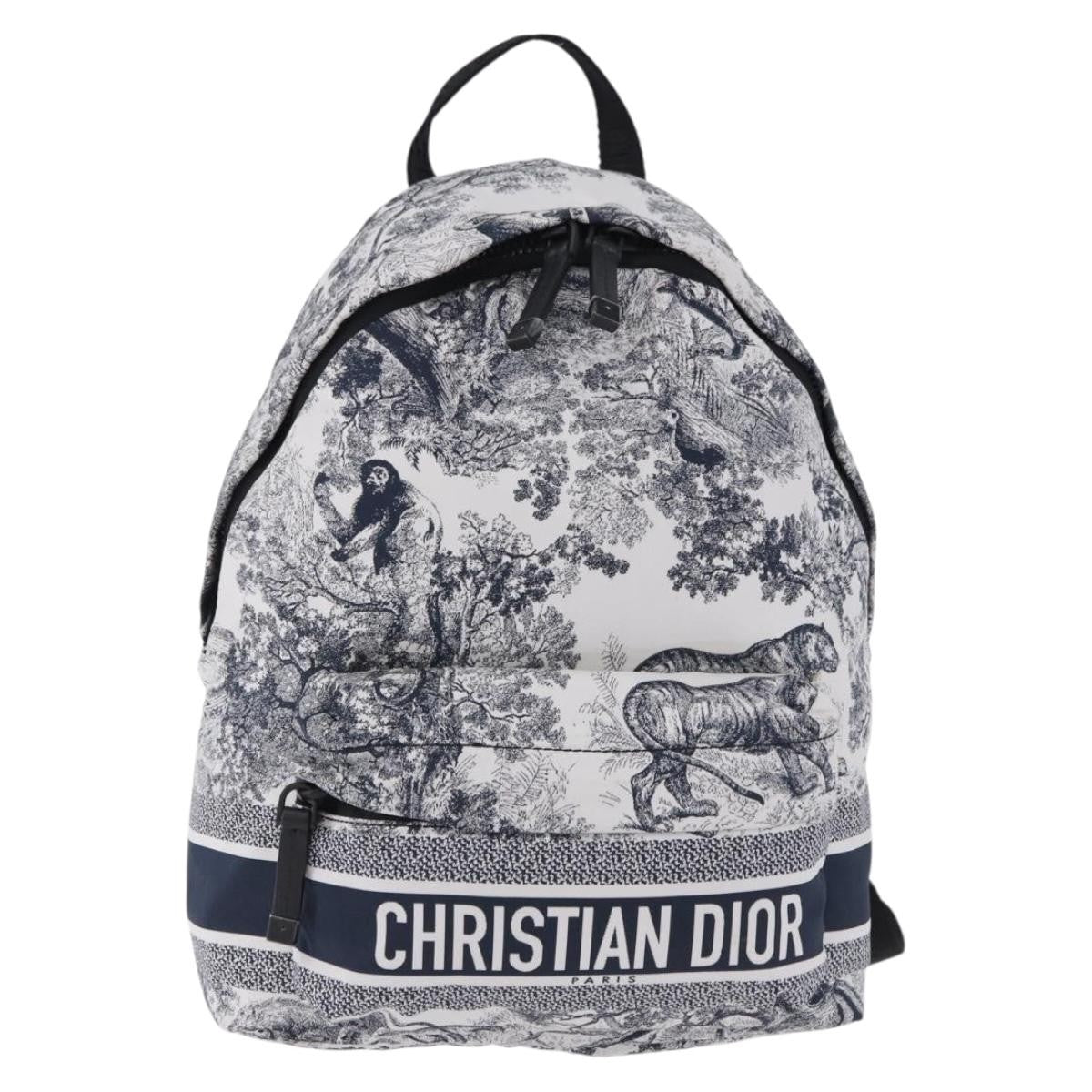 Christian Dior Toile De Jouy Travel Technical Fabric Navy Nylon Bag