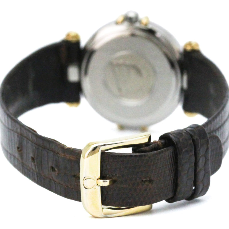 Omega Constellation Quartz Stainless Steel And Yellow Gold Leather Watches