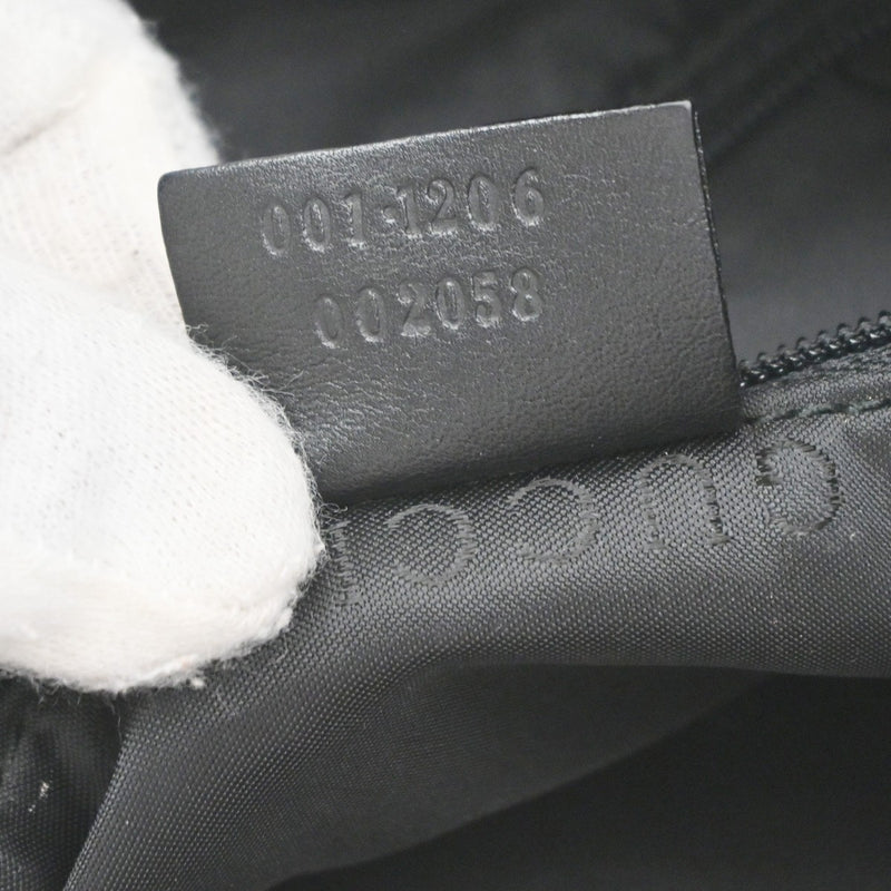 Gucci Vintage Web Half Moon Leather Black Bag