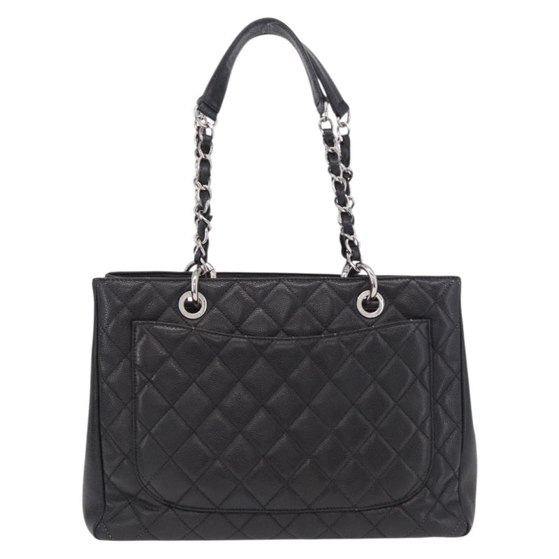 Chanel Grand Shopping Quilted Caviar Black Leather Bag