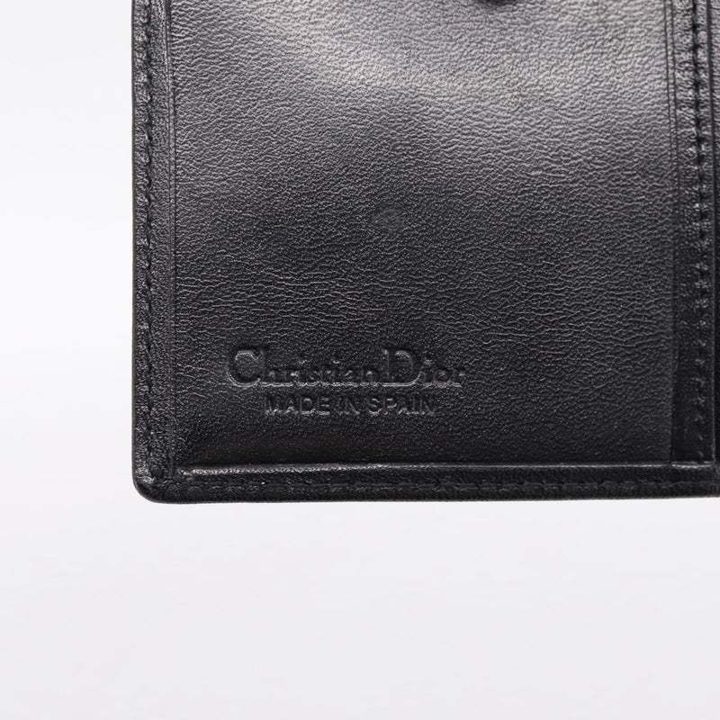 Christian Dior Bifold Card Holder Leather Black Accessory