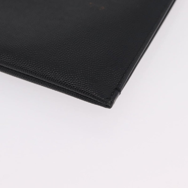 Saint Laurent Letters Zip Clutch Leather Black