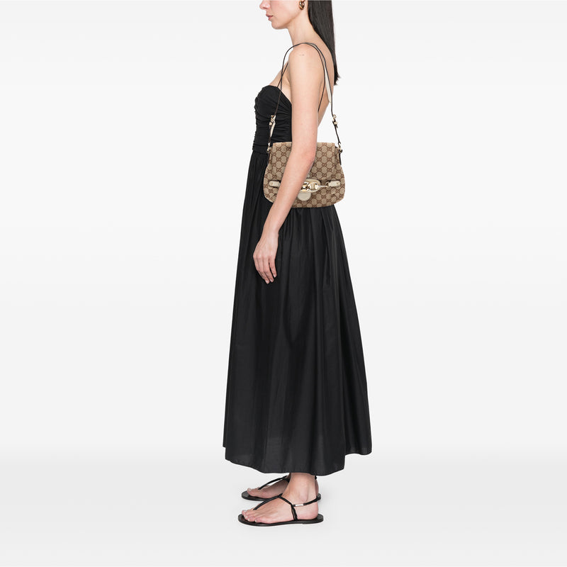 GG Canvas Horsebit Shoulder Bag - Image 7