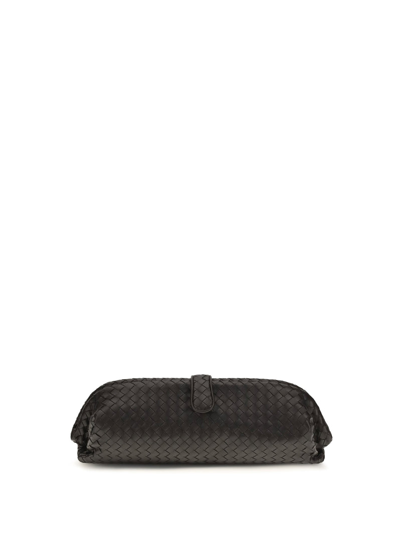 Bottega Veneta Intrecciato Weave Lamb Leather Clutch — Espresso