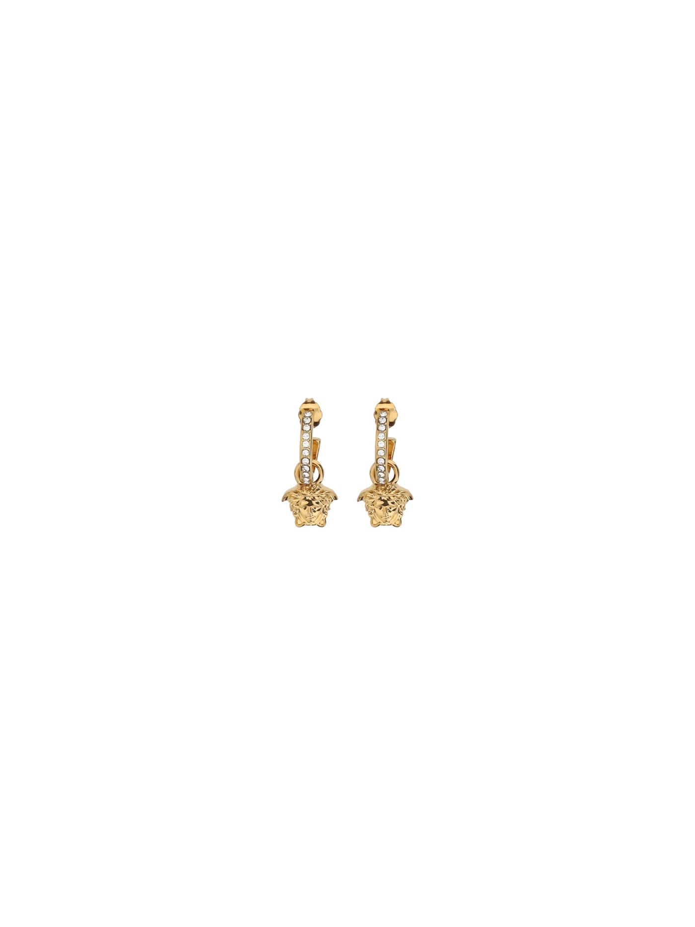 Versace Medusa Head Drop Earrings — Gold Metal Metallic Metallised