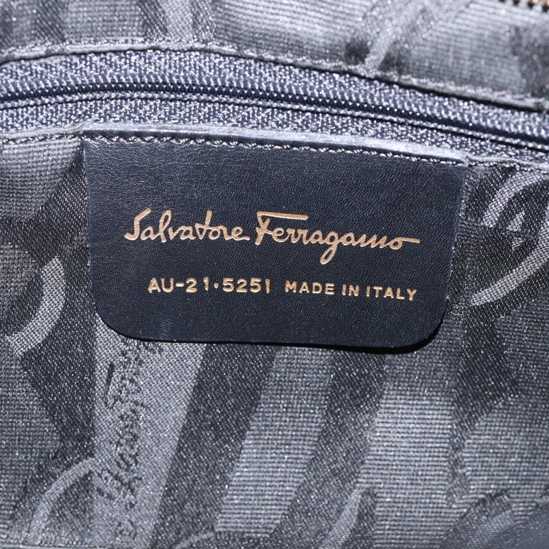 Salvatore Ferragamo Vala Canvas Navy Bag