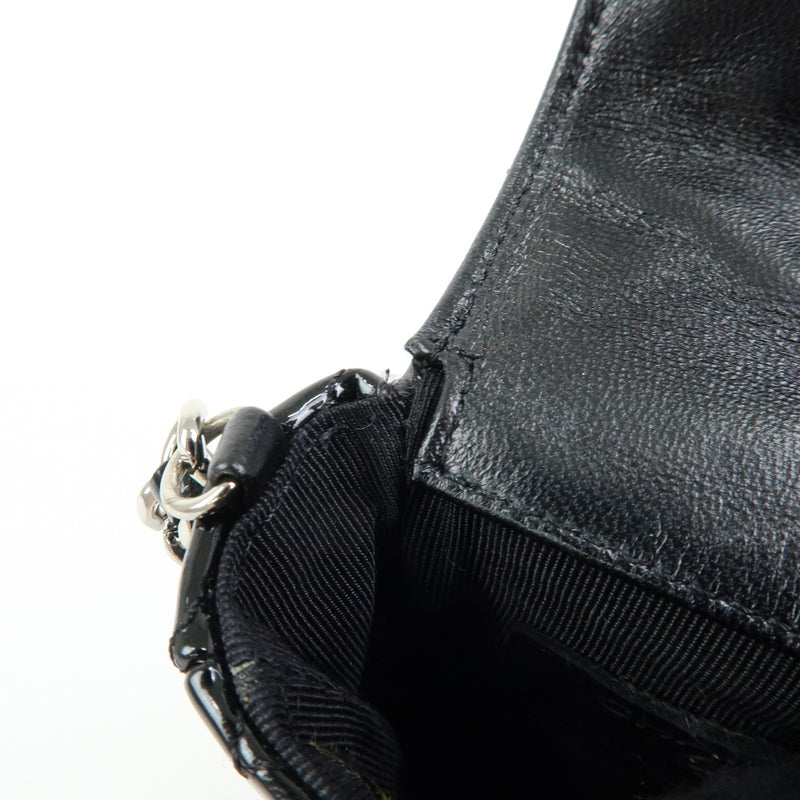 Chanel Cc Chain Phone Holder Quilted Patent Black Patent_leather Bag