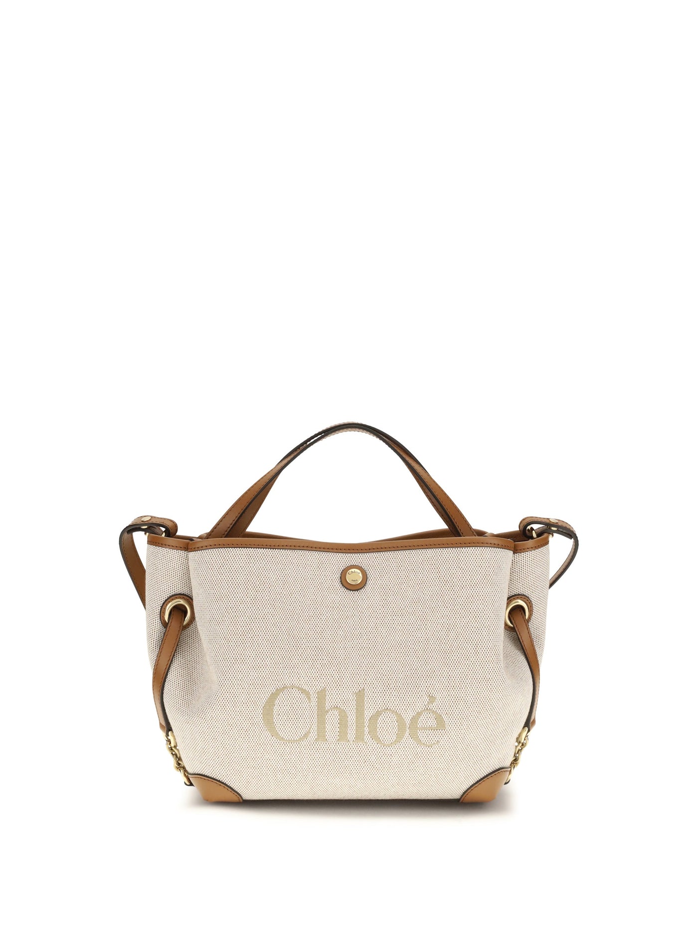Chloé Clover Shoulder Bag — Beige Fabric