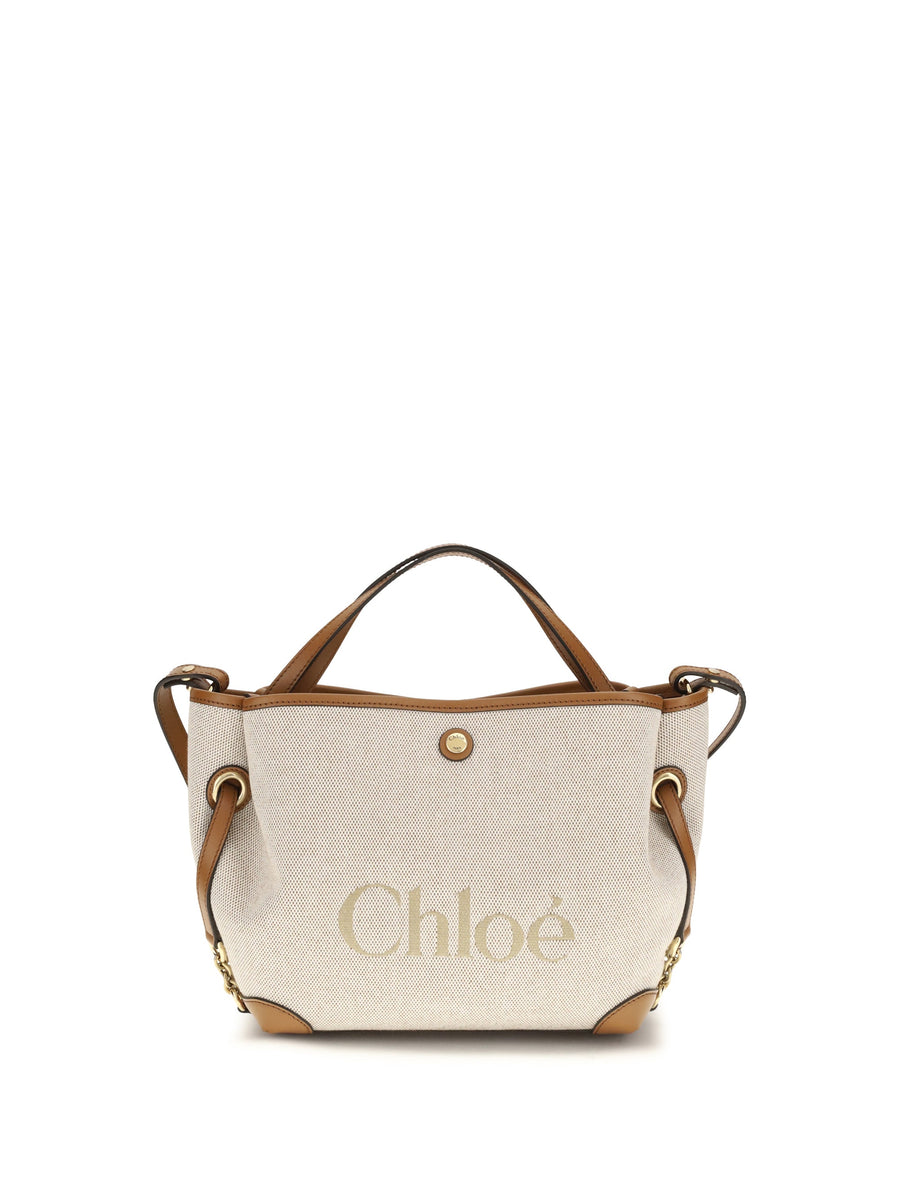 Chloé Clover Shoulder Bag — Beige Fabric