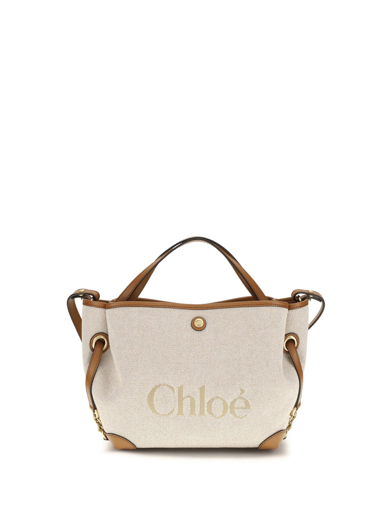 Chloé Clover Shoulder Bag — Brown Fabric