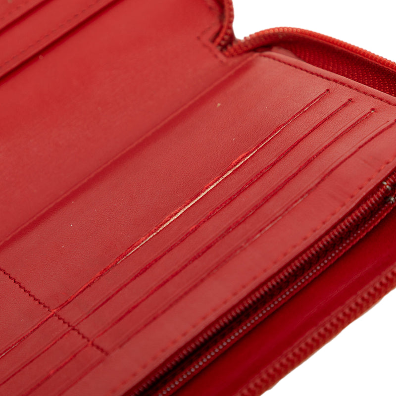 Embossed Lambskin Camellia Zip Around Long Wallet - Image 6