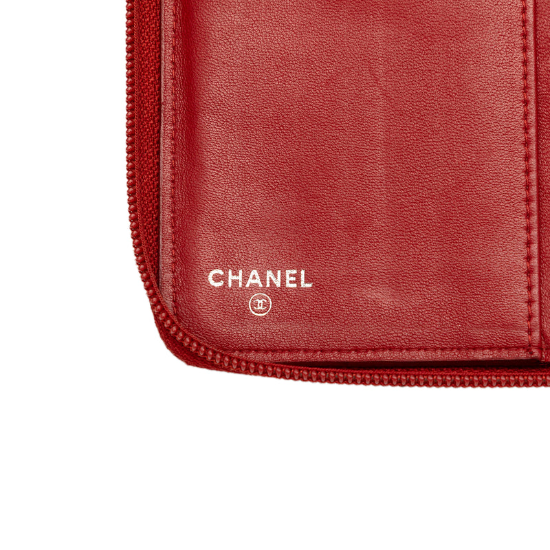 Embossed Lambskin Camellia Zip Around Long Wallet - Image 7