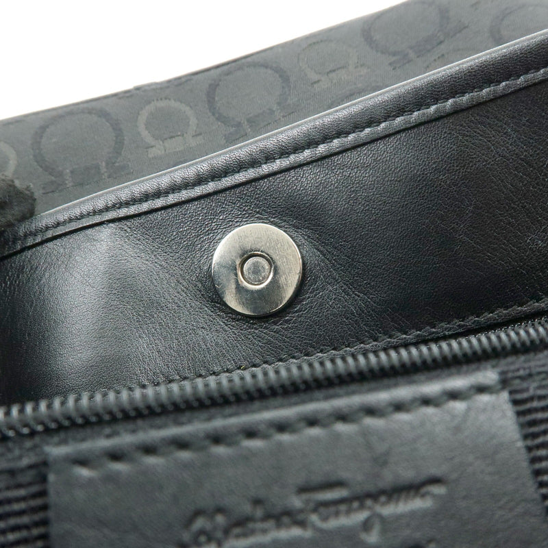 Salvatore Ferragamo Gancini Tote Canvas Black