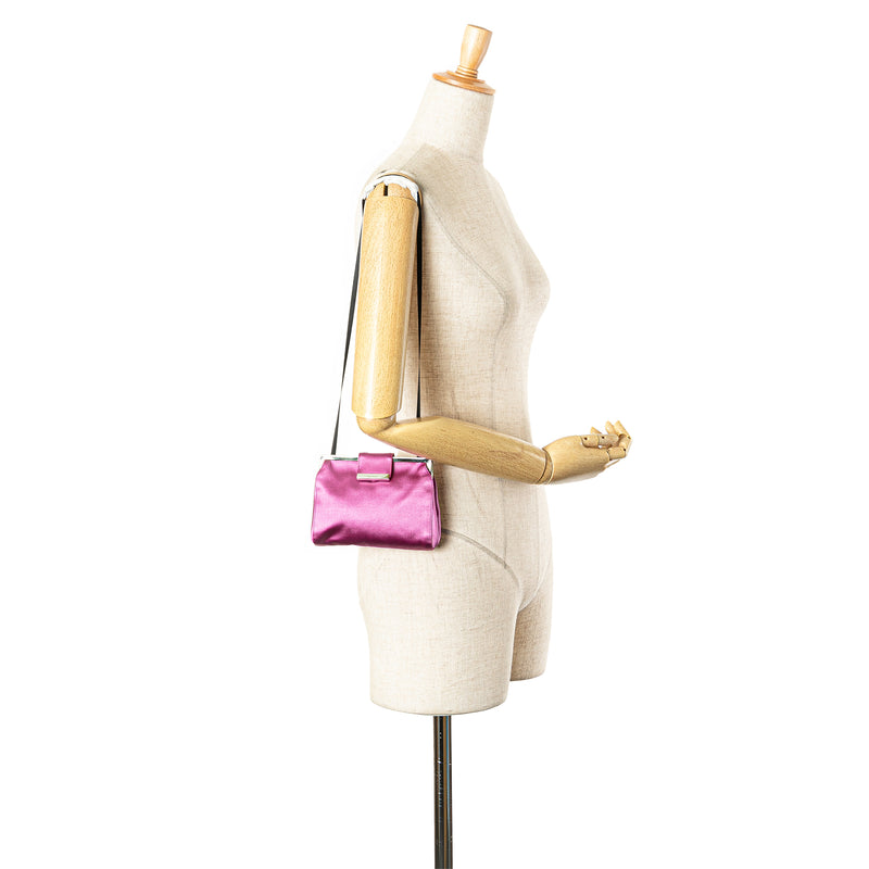 Satin Clasp Clutch on Strap - Image 10