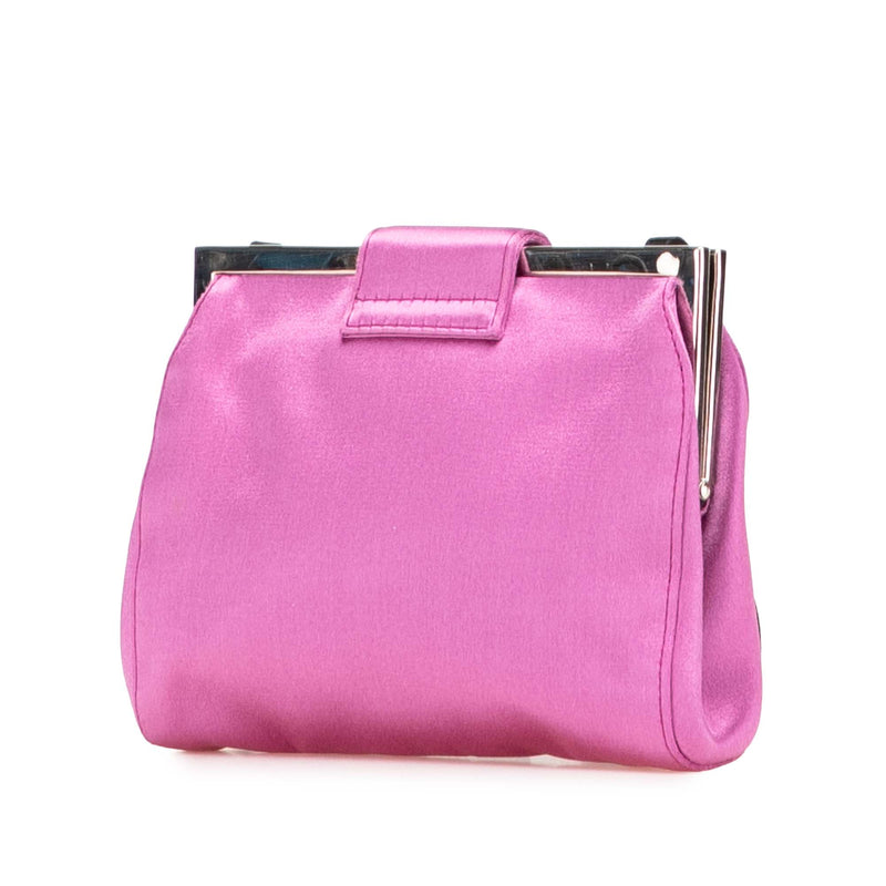 Satin Clasp Clutch on Strap - Image 2