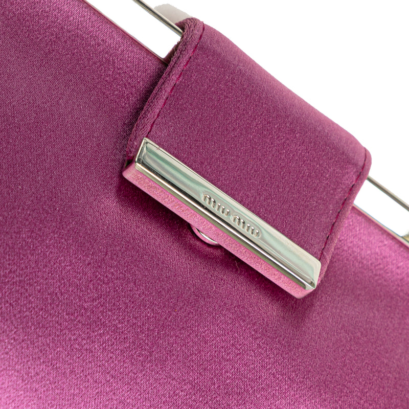 Satin Clasp Clutch on Strap - Image 7