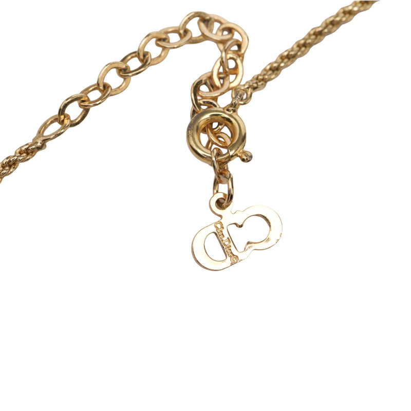 Gold Plated CD Logo Water Drop Shape Pendant Necklace - Image 4