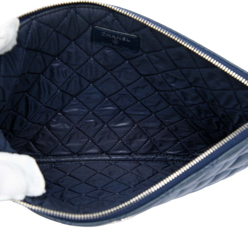 Medium Quilted Lambskin Double Stitch O Case Clutch - Image 4