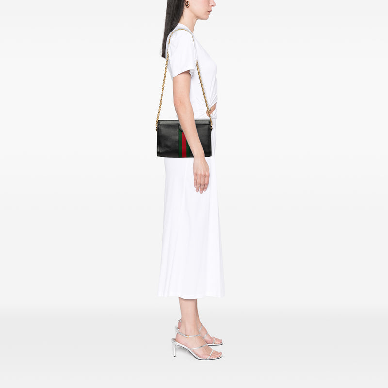 Small Calfskin Web Ophidia Chain Crossbody - Image 7