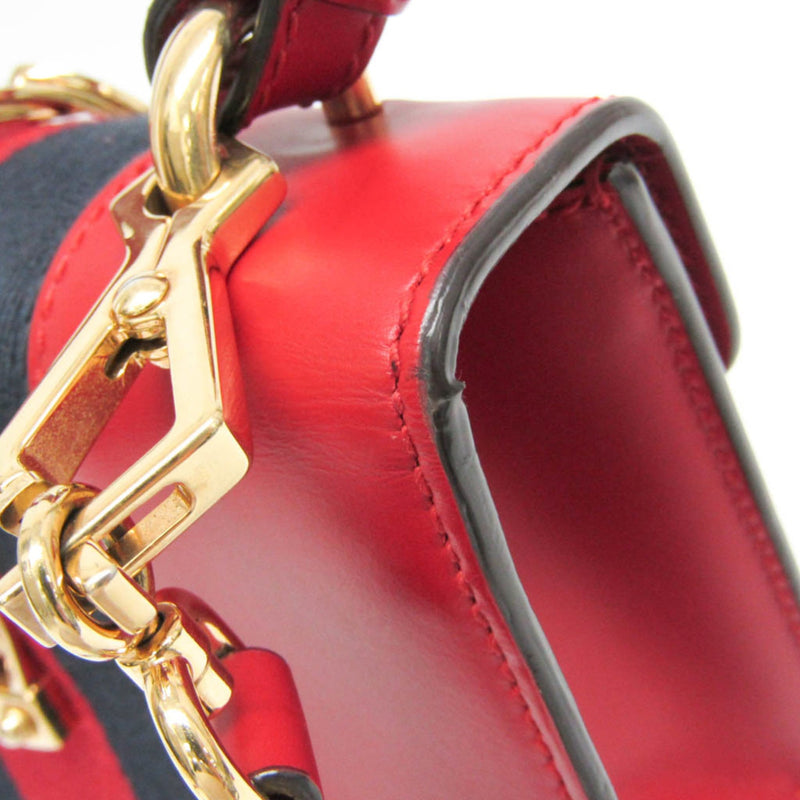 Gucci Sylvie Top Handle Leather Red Bag